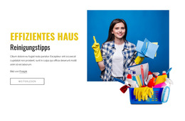 Effiziente Hausreinigungstipps - Kostenlose Website-Vorlage