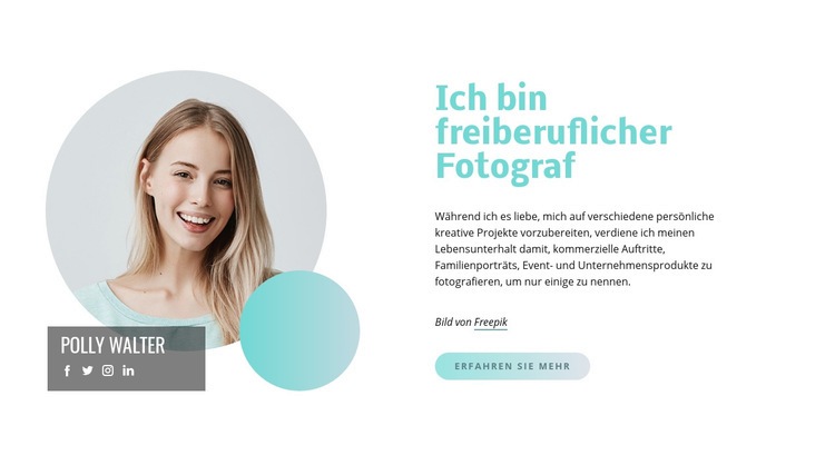 Ich bin freiberuflicher Fotograf HTML5-Vorlage