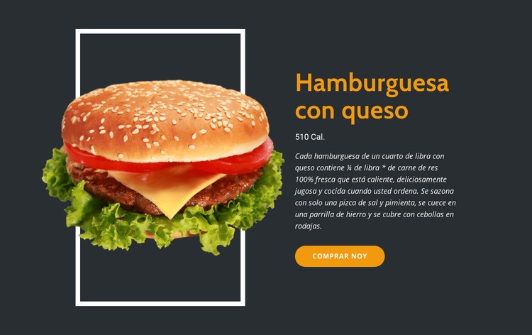 Disfrute de hamburguesas frescas Creador de sitios web HTML