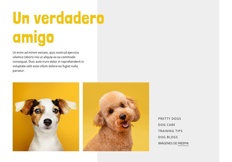 Conviértete en un entrenador de perros Maqueta de sitio web