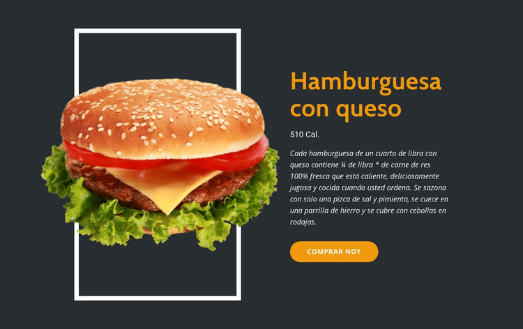 Disfrute de hamburguesas frescas Plantilla HTML