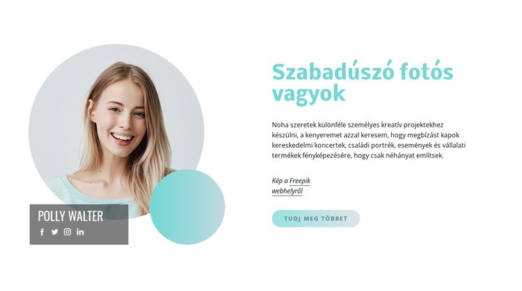 Szabadúszó fotós vagyok HTML Sablon