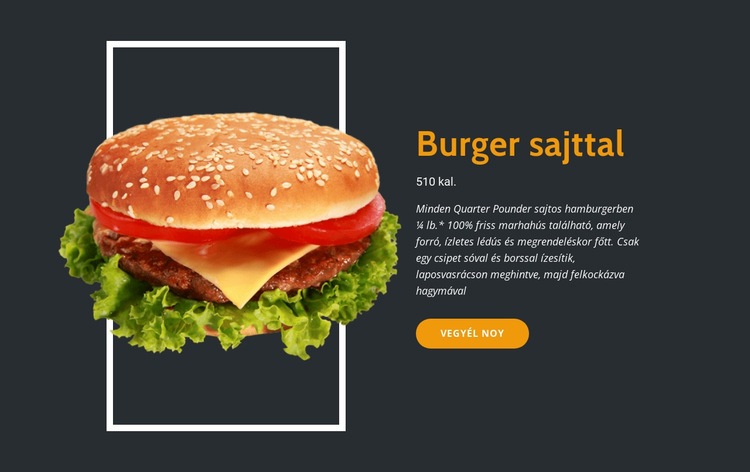 Élvezze a friss hamburgert HTML Sablon