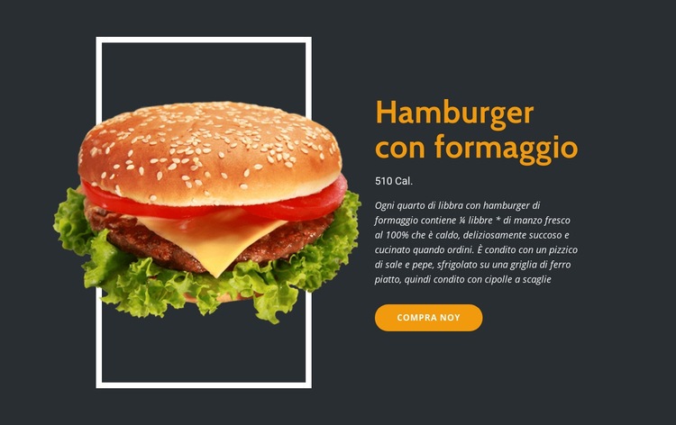 Goditi gli hamburger freschi Costruttore di siti web HTML