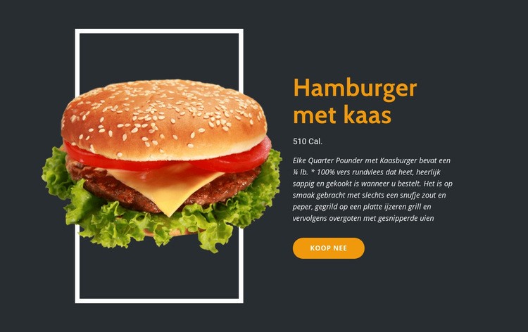 Geniet van verse hamburgers Website ontwerp