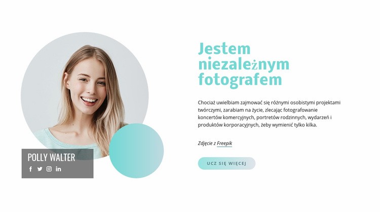 Jestem niezależnym fotografem Kreator witryn internetowych HTML