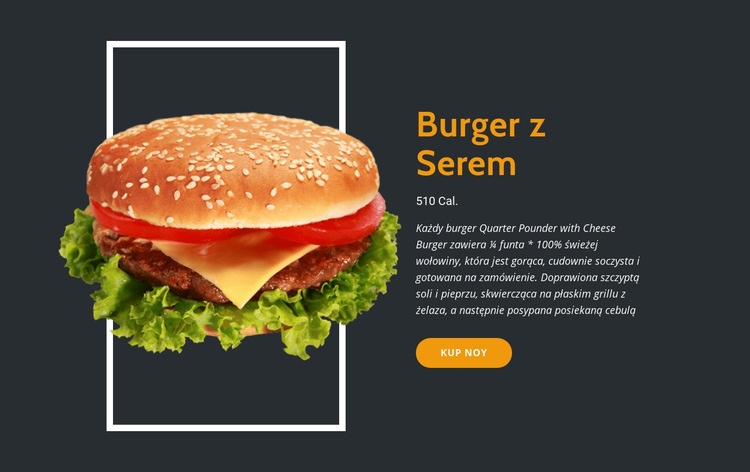 Ciesz się świeżymi burgerami Projekt strony internetowej