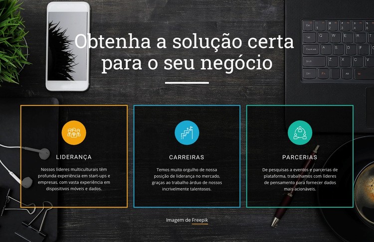 Melhores soluções para negócios Design do site