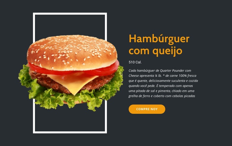 Desfrute de hambúrgueres frescos Modelo HTML5