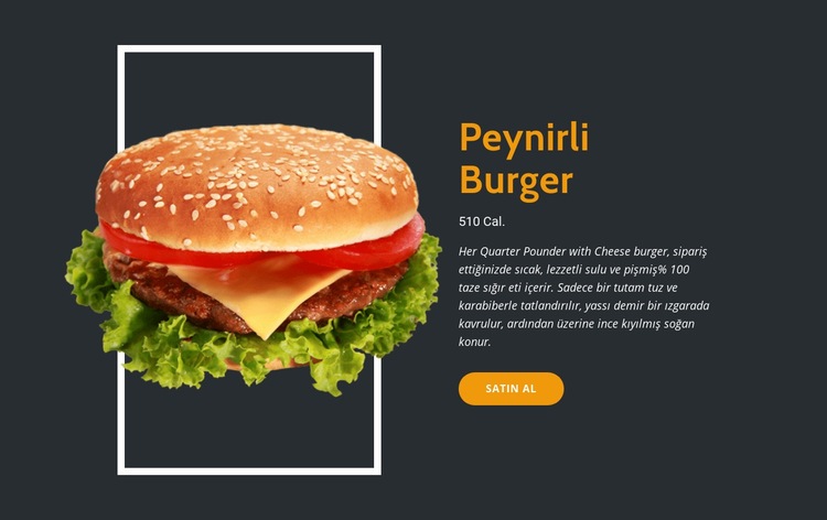 Taze Burgerlerin Tadını Çıkarın Web Sitesi Mockup'ı