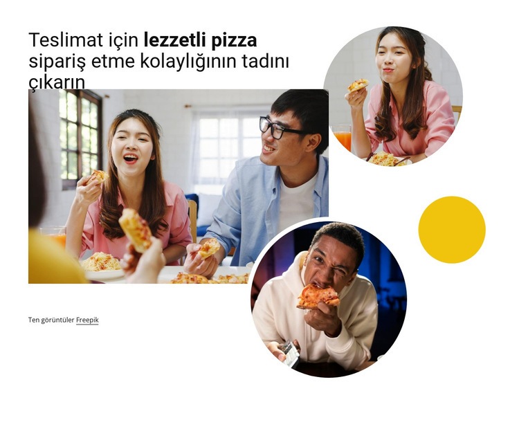 lezzetli pizza Web Sitesi Mockup'ı