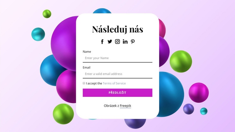 Následujte nás na abstraktní pozadí Šablona CSS