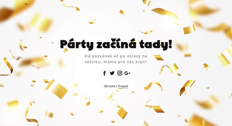 Tady začíná párty Šablona CSS