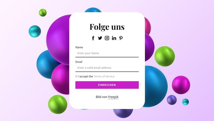 Folgen Sie uns auf abstraktem Hintergrund CSS-Vorlage