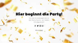 Hier Beginnt Die Party Geburtstagswebsite-Vorlage