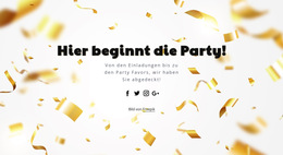 Hier Beginnt Die Party – Website-Builder-Vorlage