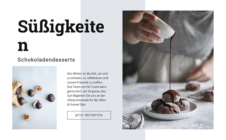 Schokoladendesserts Website-Vorlage