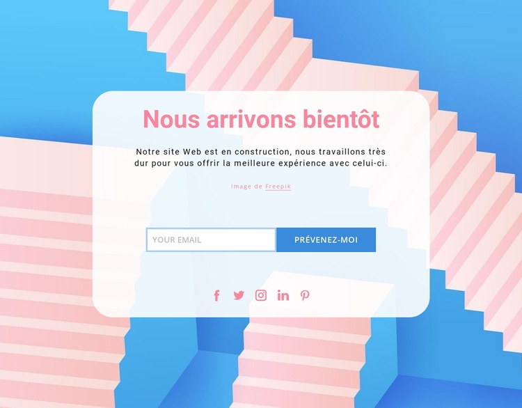 Nous arrivons bientôt page Conception de site Web