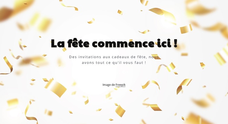 La fête commence ici Modèle HTML