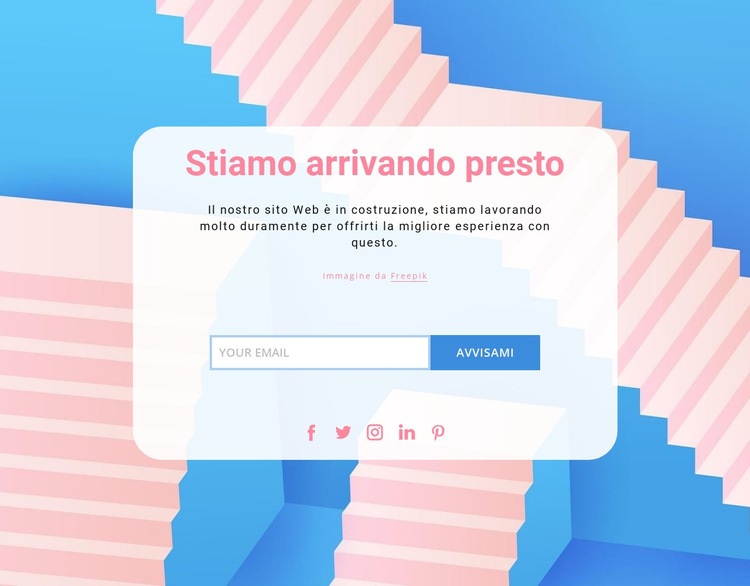 Stiamo arrivando presto pagina Modelli di Website Builder