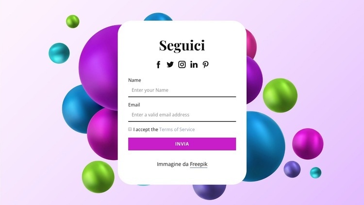 Segui un su sfondo astratto Progettazione di siti web