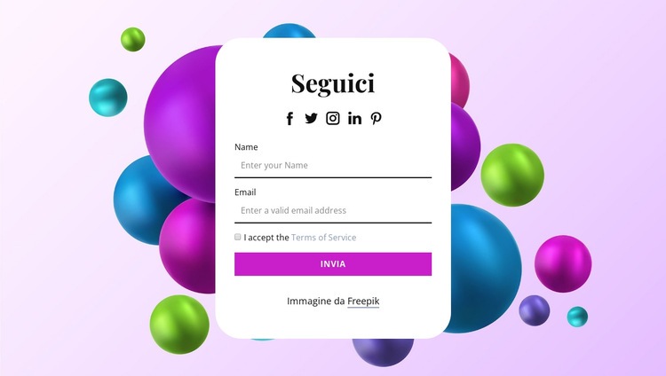 Segui un su sfondo astratto Mockup del sito web