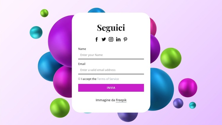 Segui un su sfondo astratto Modello CSS