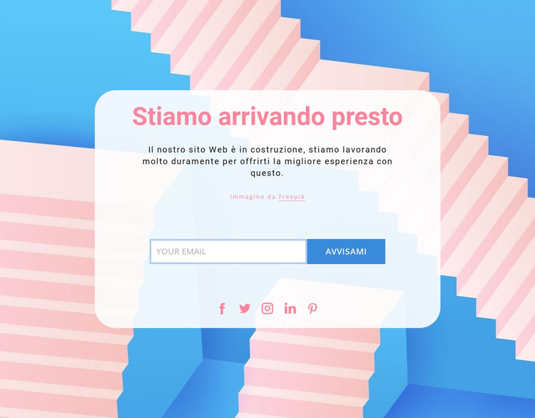 Stiamo arrivando presto pagina Modello HTML