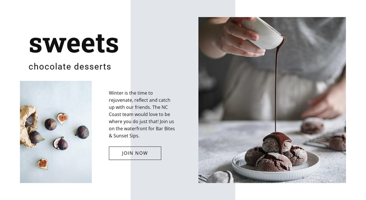 Chocolate desserts Joomla Page Builder