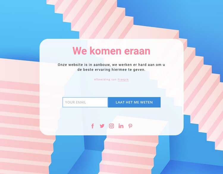 We komen eraan pagina Html Website Builder