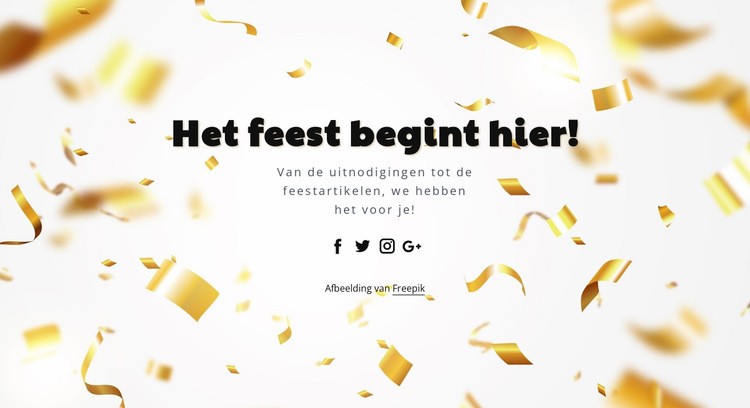 Het feest begint hier Website Builder-sjablonen