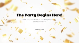 The Party Begins Here - Easy-To-Use One Page Template