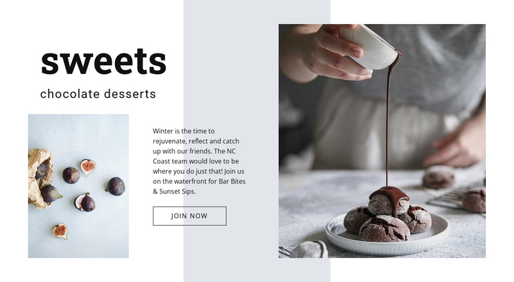 Chocolate desserts One Page Template