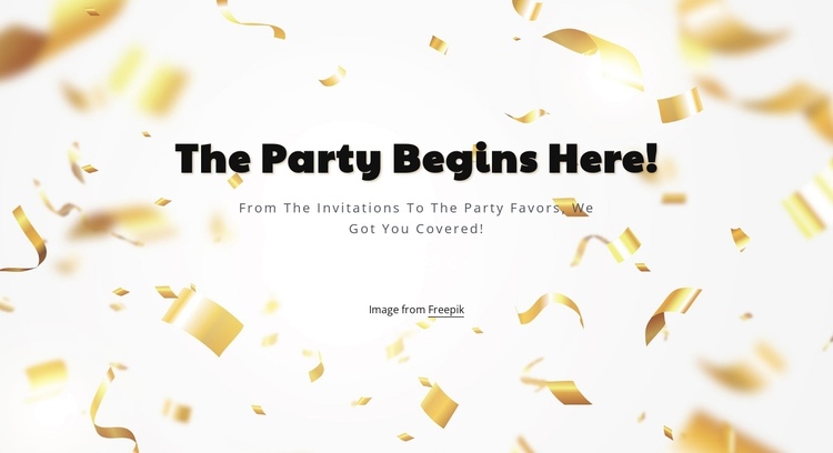 The party begins here One Page Template