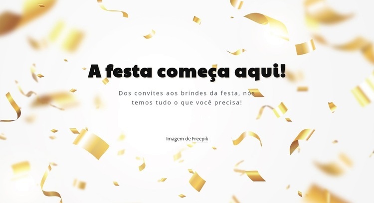 A festa começa aqui Modelo de uma página