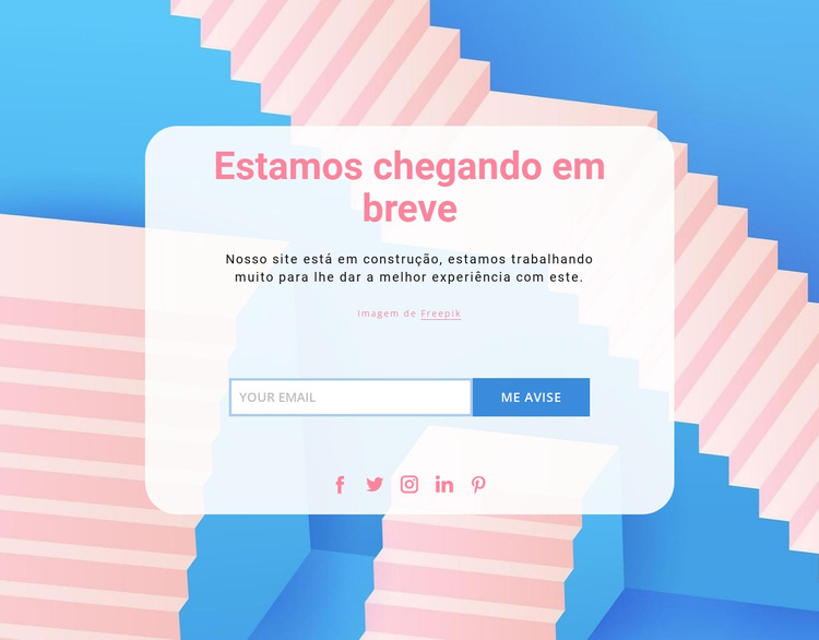 Estamos chegando em breve página Tema WordPress