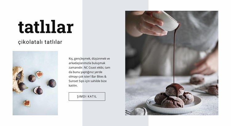 çikolatalı tatlılar Web Sitesi Mockup'ı