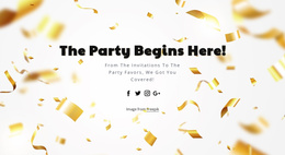 The Party Begins Here - Website Builder Template