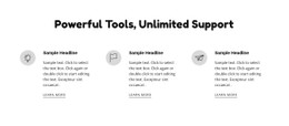 Powerful Tools And Support HTML5 Template