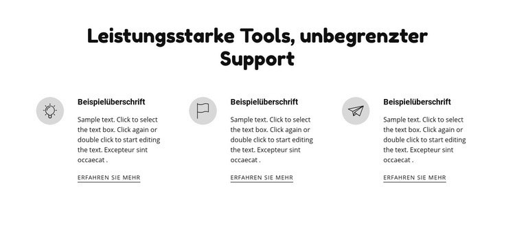 Leistungsstarke Tools und Support HTML Website Builder