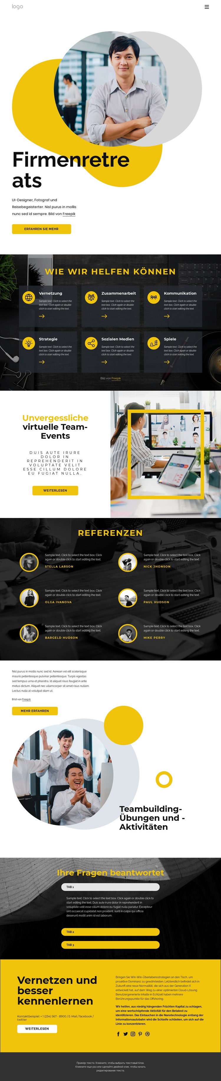 Firmenretreats Website design