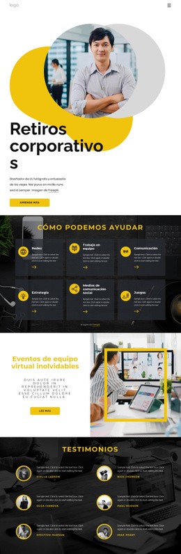 Retiros Corporativos: Plantilla HTML5 De Una Sola Página