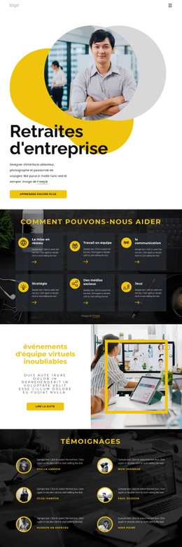 Retraites D'Entreprise : Modèle HTML5 D'Une Seule Page