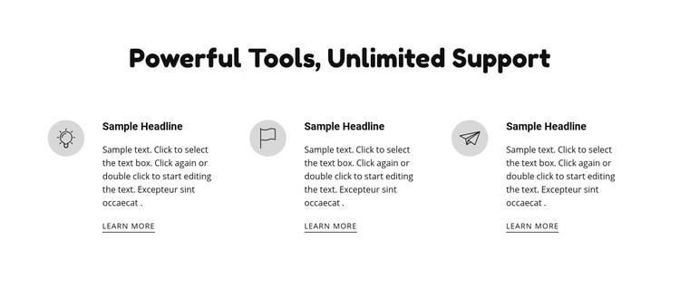 Powerful tools and support Homepage Design