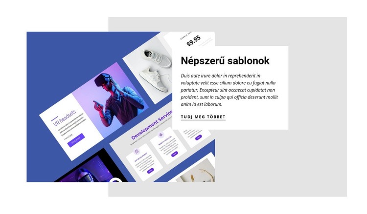 Népszerű sablonok HTML Sablon