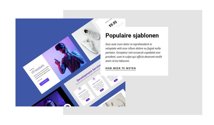 Populaire sjablonen Bestemmingspagina