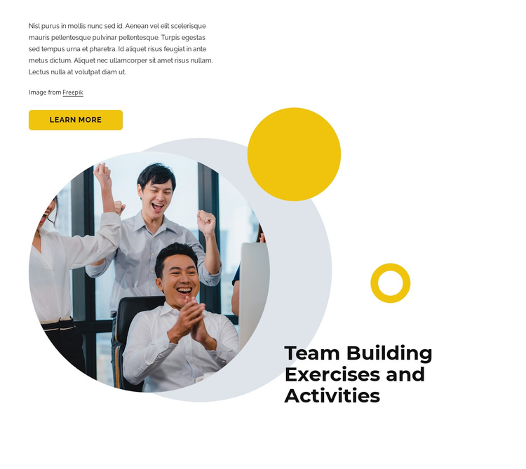 Team building exercises and activities One Page Template