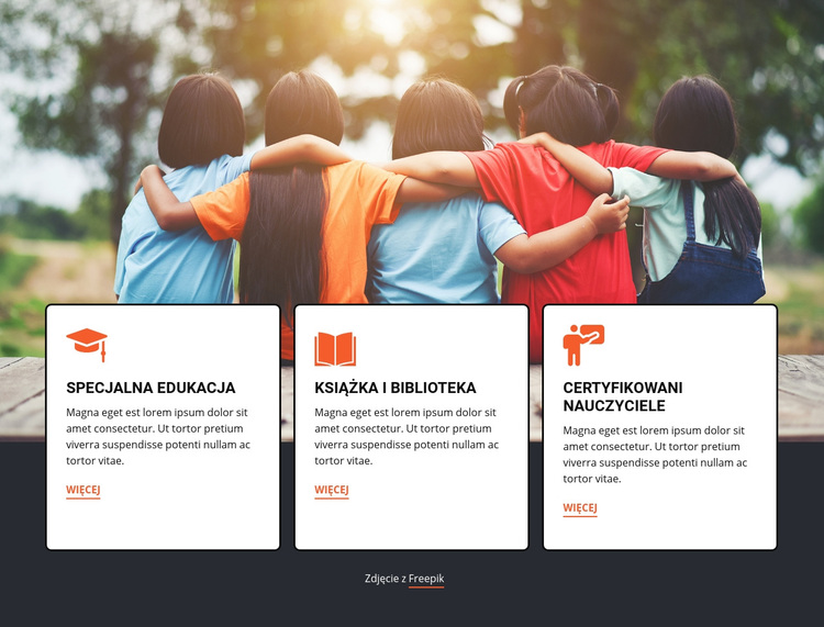 Edukacja na obozach letnich Motyw WordPress