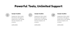 Powerful Tools And Support - Responsive Website Templates