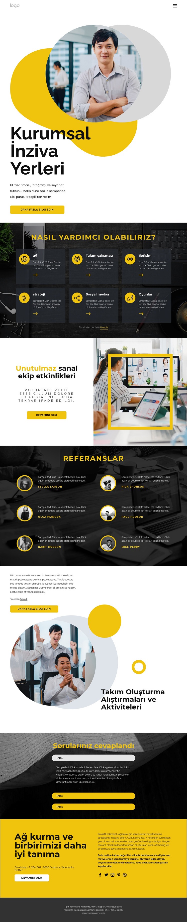 kurumsal inziva Web Sitesi Mockup'ı